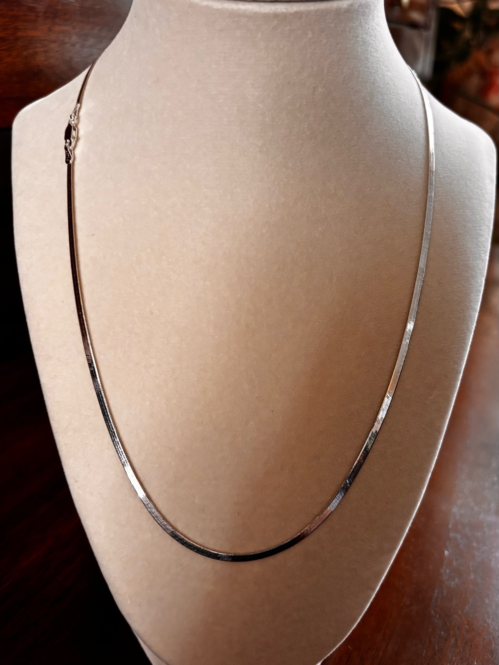 Classic Silver Herringbone Necklace - Women Jewelry